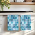 thumbnail image 7 of Teal Blue Checkered Kitchen Towels Set of 2, Farmhouse Plaid Buffalo Elegant Geometric Absorbent Dish Towels for Kitchen, Microfiber Hand Towel, Quick Drying Tea Towel for Cleaning Dishcloths, 7 of 7
