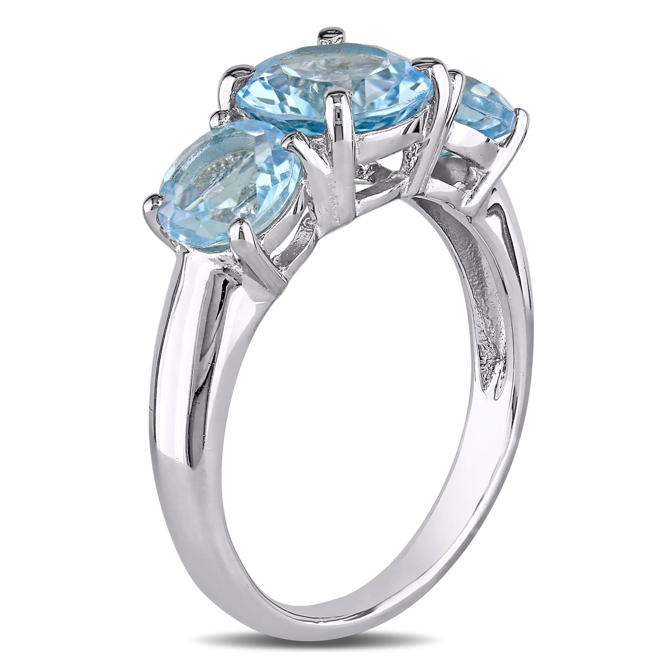 Blue Topaz Ring, Blue Topaz Emerald Cut Engagement Ring, 3 Carat Blue Topaz  London Natural Gemstone, 0.5 Carat Side Diamonds, 14k White Gold - Etsy  Norway
