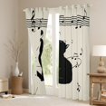 thumbnail image 3 of Homewish Black Cat Blackout Curtains Set of 2 (52x84 Each) for Children Teens,Musical Notes Window Curtains,Abstract Melody Curtains and Drapes,Microfiber Bedroom Decor, 3 of 6