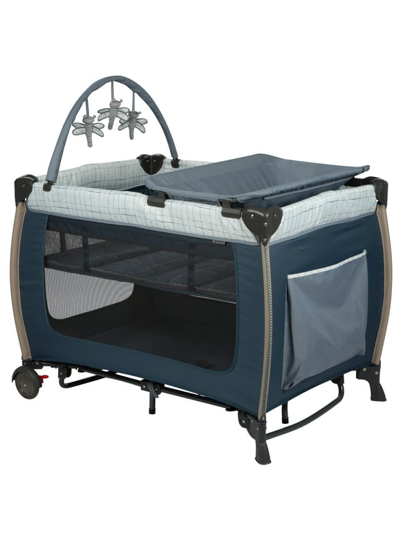 Monbebe Willow Rocking Play Yard with Full Size Bassinet, Plaid