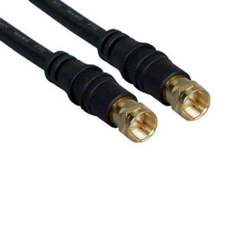 Kentek 50 Feet FT RG-6 RG6 F-type screw on RF gold plated cord wire connector coax coaxial 75 ohm digital cable satellite TV VCR (Best Way To Hide Tv Wires)