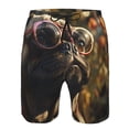 thumbnail image 3 of Fotbe Pug Wearing Sunglasses Flowers Trajes de Baño Estampados para Hombre, Shorts de Verano de Secado Rápido, Ropa de Playa, Bañadores-3X-Large, 3 of 6