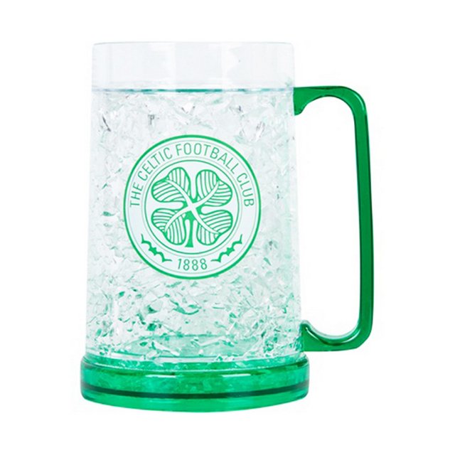 Celtic FC - Jarra de Cerveza para Congelador Diseño Escudo (Transparente, Verde)