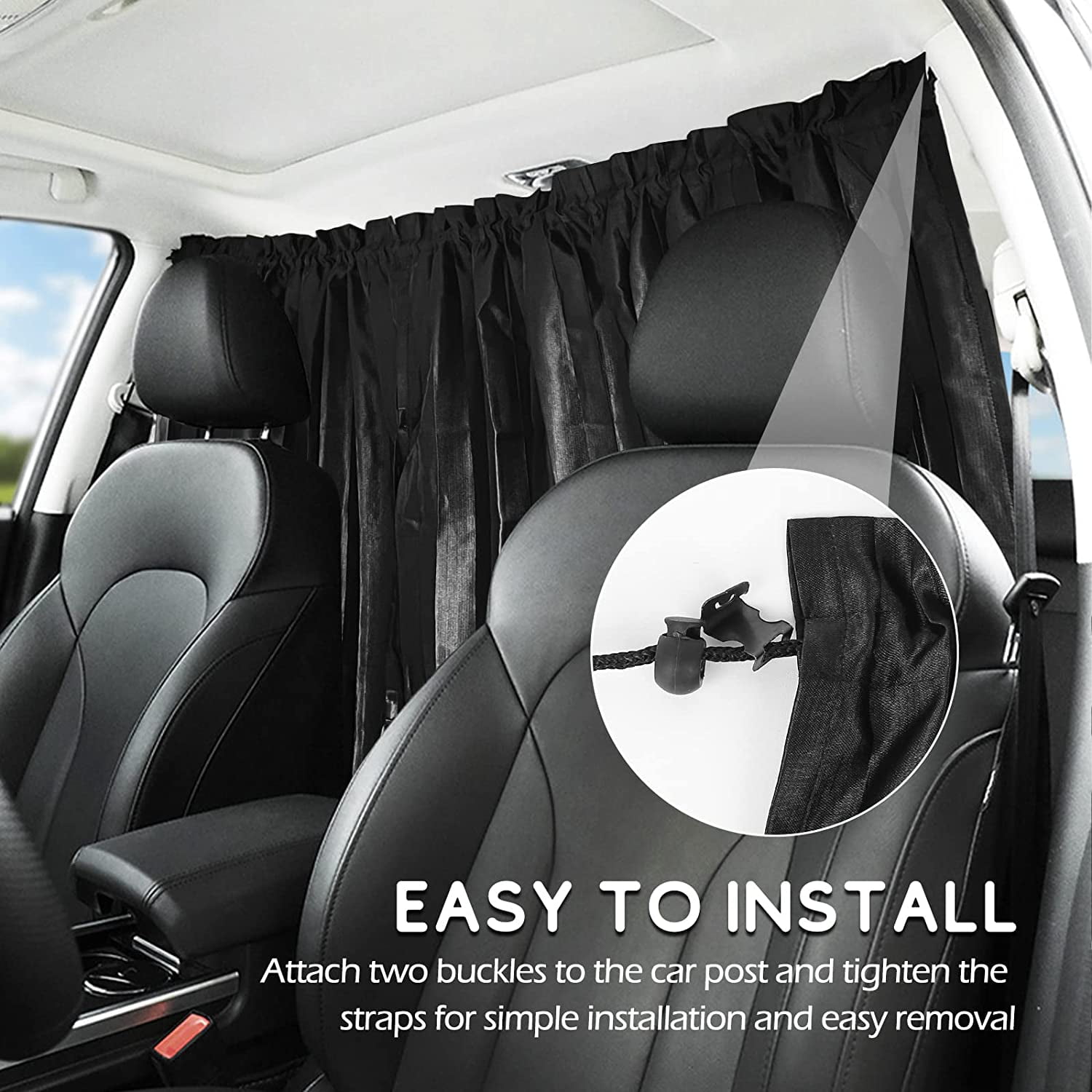 ZATOOTO Car Curtains Divider Privacy Window Sun Shade Side Windshield Magnetic Sunshades Covers Travel Removable Simple Walmart