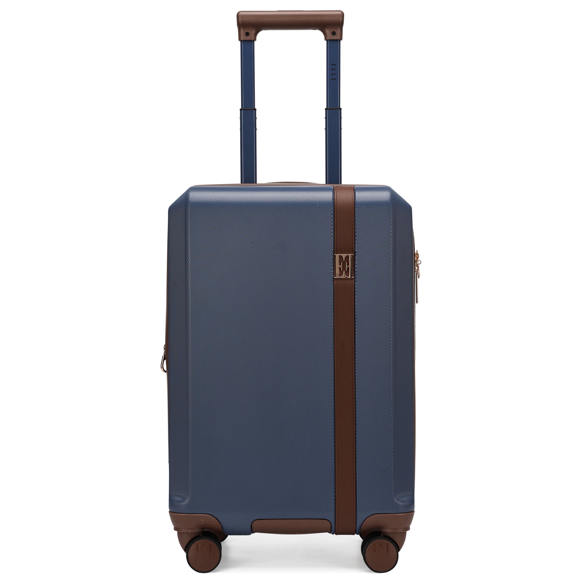 ELLE Luxe Journey Expandable Retro Spinner Carry-on Suitcase | Navy