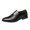 thumbnail image 1 of Zapatos formales para hombre, zapatos de vestir para hombre, casuales, cómodos, con punta redonda y bajos. Negro con Agujeros 41, 1 of 9