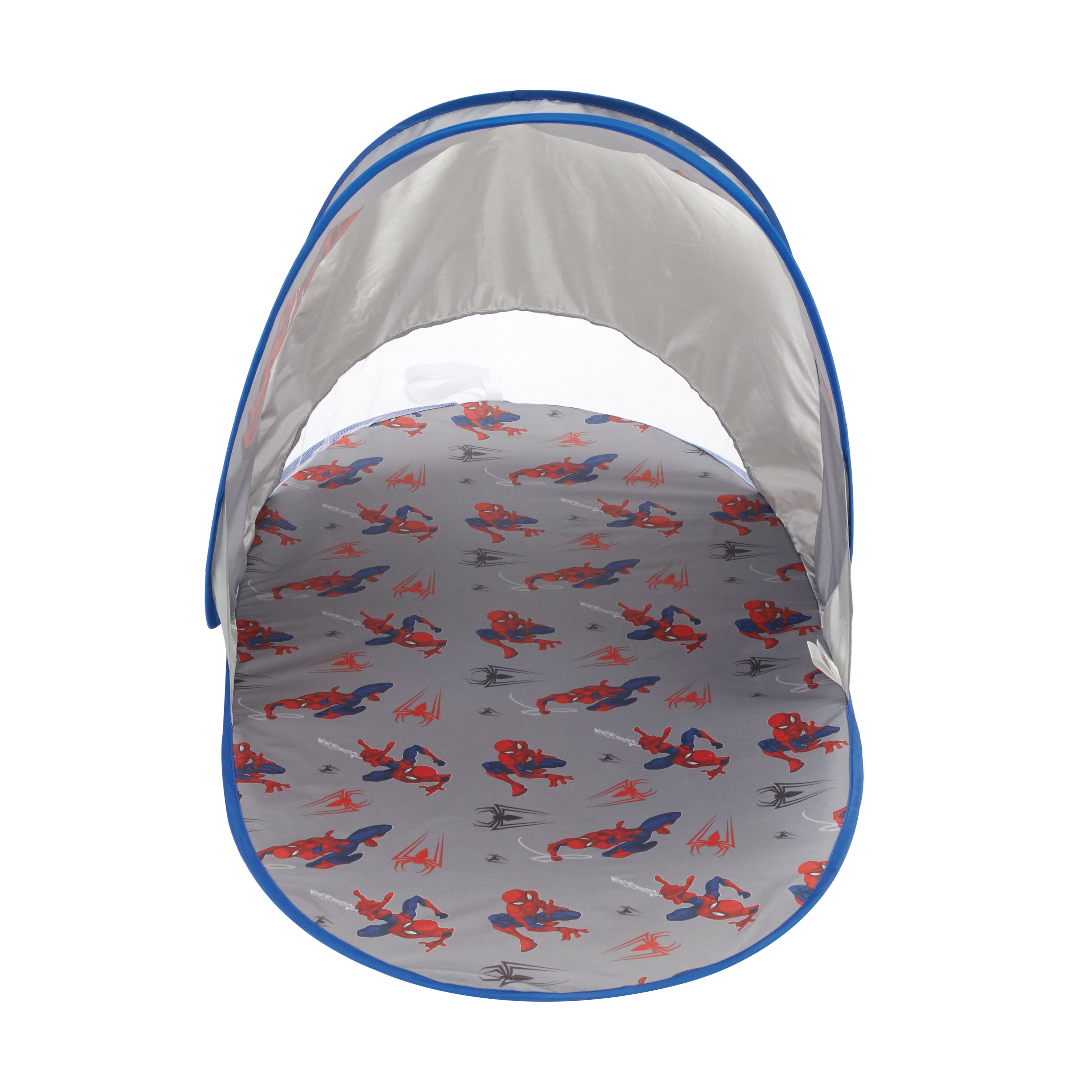 Spiderman 3 Piece Adventure in a Box Set includes Slumber Bag, Pop Up Tent and String Lights, 26" x 46" Red