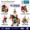 thumbnail image 3 of Hardy Wild Western Cowboy Santa Glass Christmas Ornament, Vintage Horse Ridin Farm Style Decor, 3 of 7