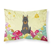 Carolines Treasures BB6080PILLOWCASE Easter Eggs Beauce Shepherd Dog Fabric Standard Pillowcase Standard multicolor