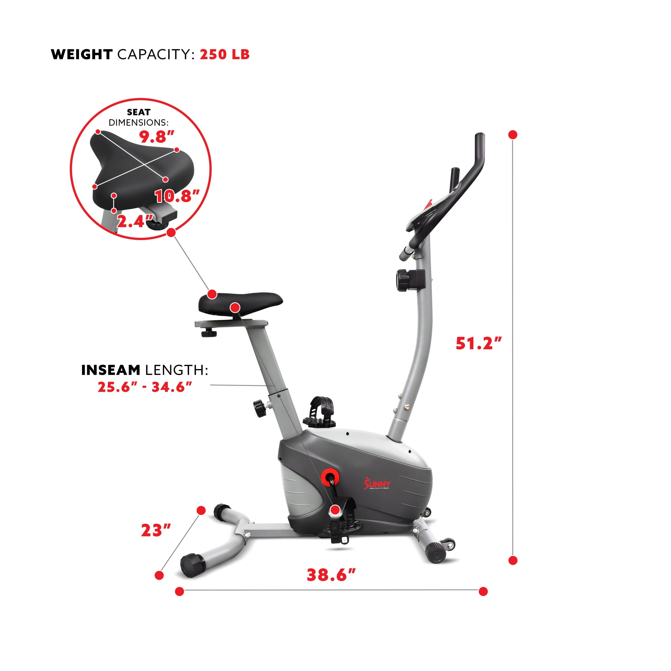 Sunny Health & Fitness Upright Indoor Cycling Bike, Performance Interactive Series w Smart Bluetooth & FREE SunnyFit® App  - SF-B220030