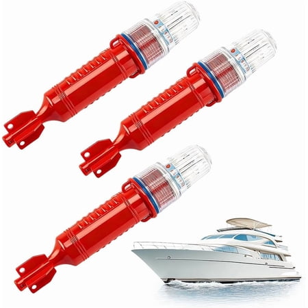 3PCS Boat Flares – 2026 New LED Electronic Marine Distress Flare, Coast Guard Approved Waterproof Emergency Signal Kit for Boats, Fishing Nets, Buoys & Life Rafts (Red) P
