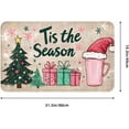 thumbnail image 3 of CSWMZQZY Christmas Doormat,Tis The Season,Pink Front Door Entrance Washable Bedroom Rug,Winter Holiday Decor Low Profile Nursery Rug for Kitchen Dorm Bathroom 20x31 Inch, 3 of 8