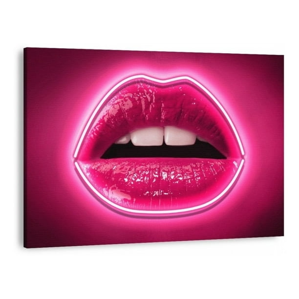Cuadro Labios Neon Moderno Arte Contemporáneo Neon Lips