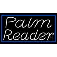 thumbnail image 1 of White Palm Reader Blue Border LED Neon Sign 20" Tall x 37" Wide - inches Black Square Cut Acrylic Backing, with Dimmer - Bright and Premium built indoor LED Neon Sign for Storefront., 1 of 7