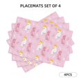 thumbnail image 2 of Placemats Set Of 4 / 6, Cartoon Cockatoo Cute Parrot Pink Placemats For Dining Table Indoor/Outdoors Heat Resistant Washable Placemats 18" X 12", 2 of 8