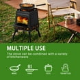 thumbnail image 2 of Demifill 36*36*46.5cm Wood Detachable Camping Stove, Portable Camping Stove with Sheet Packaging for Outdoor Camping, Black, 2 of 13