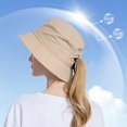 thumbnail image 4 of beishanbush Clothing 2025 Bucket Hats Women Sun Hat Wide Brim Protection Beach Hat Adjustable Bucket Hat Summer Hats Beige, 4 of 5