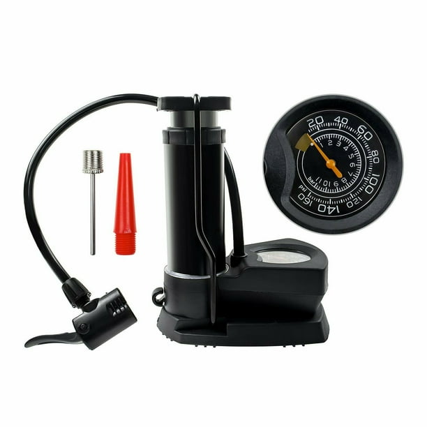 Addmotor Black Bike Pump Mini Portable Bicycle Foot Pump Pressure Gauge