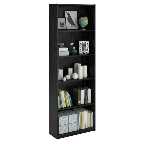 5Shelf Bookcase in Black Ebony Ash Finish