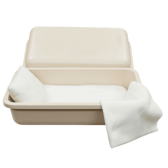 Titan Casket Classic Pet Burial Casket (Medium)Almond With Rosetan