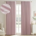 thumbnail image 2 of Top Finel 100% Blackout Linen Pleated Window Shades, Pink 52 x 84 Inches, 2 of 8