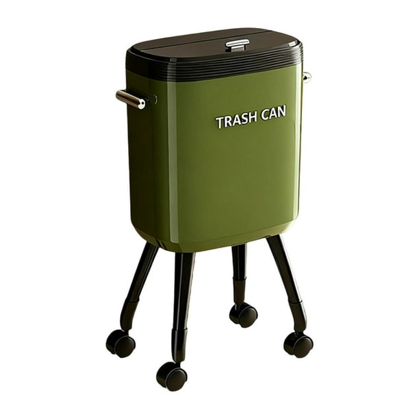 Cubo de basura con patas, sin necesidad de agacharse, multifuncional, minimalista. Verde con Caster