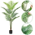 thumbnail image 4 of Artificial Tropical Palm Plants 4.5 Feet Fake Plant for Home Decor Indoor Outdoor Faux Areca Palm Tree in Pot for Home Office Perfect Housewarming Gift, 4 of 8