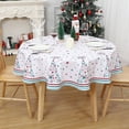 thumbnail image 3 of Litake Christmas Decoration Round Christmas Tablecloth Xmas Table Cloth Waterproof and Washable Holiday Decorative Table Cover for Outdoor, Indoor Party Kitchen Dining Room, 60 Inch, 3 of 7