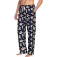 thumbnail image 2 of Uemuo Sharks In Sunglasses Pattern Men's Wide Leg Palazzo Lounge Pants with Pockets Light Weight Loose Comfy Casual Pajama Pants-Medium, 2 of 9