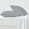 thumbnail image 1 of 100% Cotton Pillowcase, 300 Thread Count Sateen, Wrinkle Resistant, Quick Dry, Soft & Smooth, 2-Piece Set, King, Light Gray by Color Sense, 1 of 5
