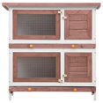 thumbnail image 2 of vidaXL Outdoor Rabbit Hutch 4 Doors Brown Wood, 2 of 5
