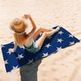 thumbnail image 2 of Oversized Beach Towel Microfiber Large Bath Towels Quick Dry Sand Free Travel Beach Towel Blue Stars 60"x30" Swim Pool Yoga Camping Towel Adults, 2 of 6