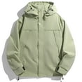 thumbnail image 5 of Maoxin Men's Jacket Men's Casual Loose Fitting Long Sleeved Zippered Hooded Jacket Plus Size Jacket for Men , Army Green , L, 5 of 6