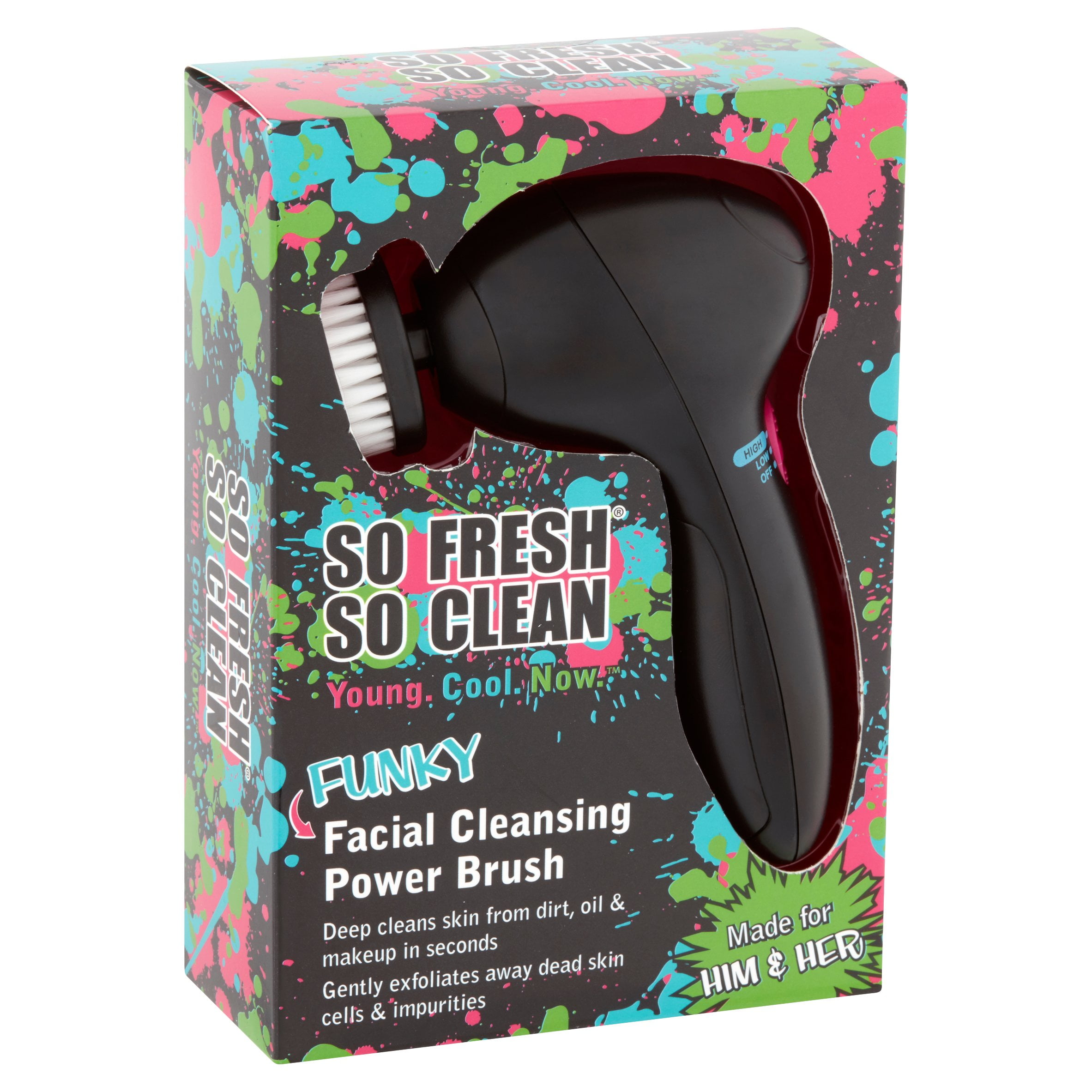 Glossmetics So Fresh, So Clean, Dual Facial Cleansing Brush - Face Cleansing Exfoliating Brush, Manual Facial Cleansing Brush, Face Washing Brush, for