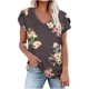thumbnail image 2 of ICHUANYI Clearance Fashion Women's Summer V-Neck Short Sleeve Print Casual T-shirt Blouse(Brown, XL) ICHUANYI WER2023081206516, 2 of 4