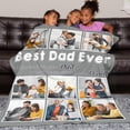 thumbnail image 4 of AISENIN Dad Gifts Custom Blanket with Photos Birthday Gifts for Dad Best Dad Ever Gifts Personalized Pictures Blanket, 4 of 5