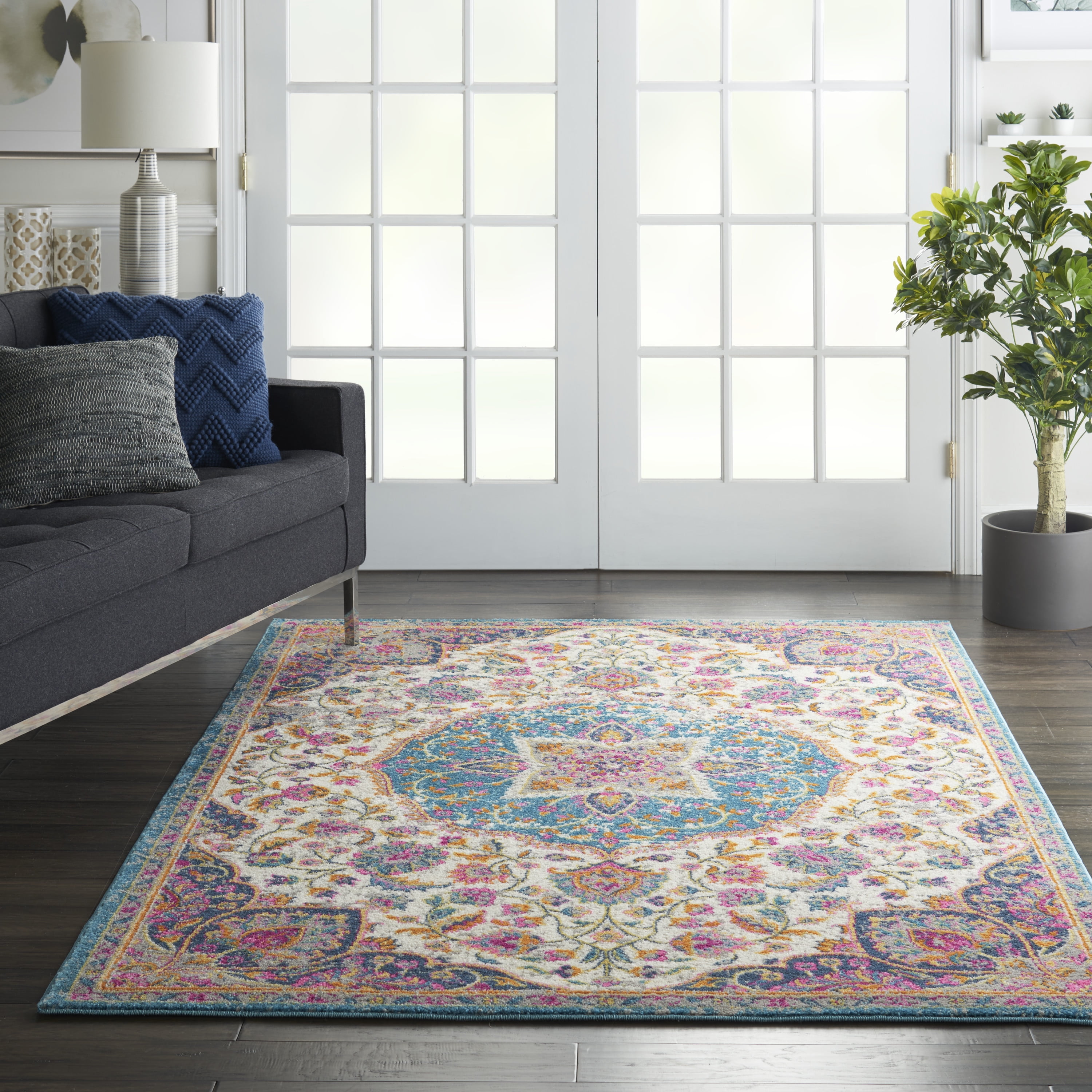 Nourison Passion Traditional Center Medallion Ivory/Multi Area Rug