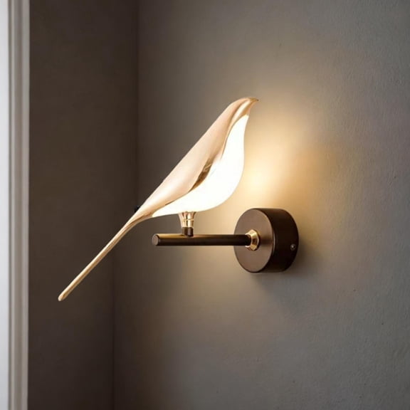 Aplique de pared para pájaros, accesorios de iluminación de pared LED, decoración artística de pared, apliques de decoración ajustables en ángulo, ilu cálida de pájaro