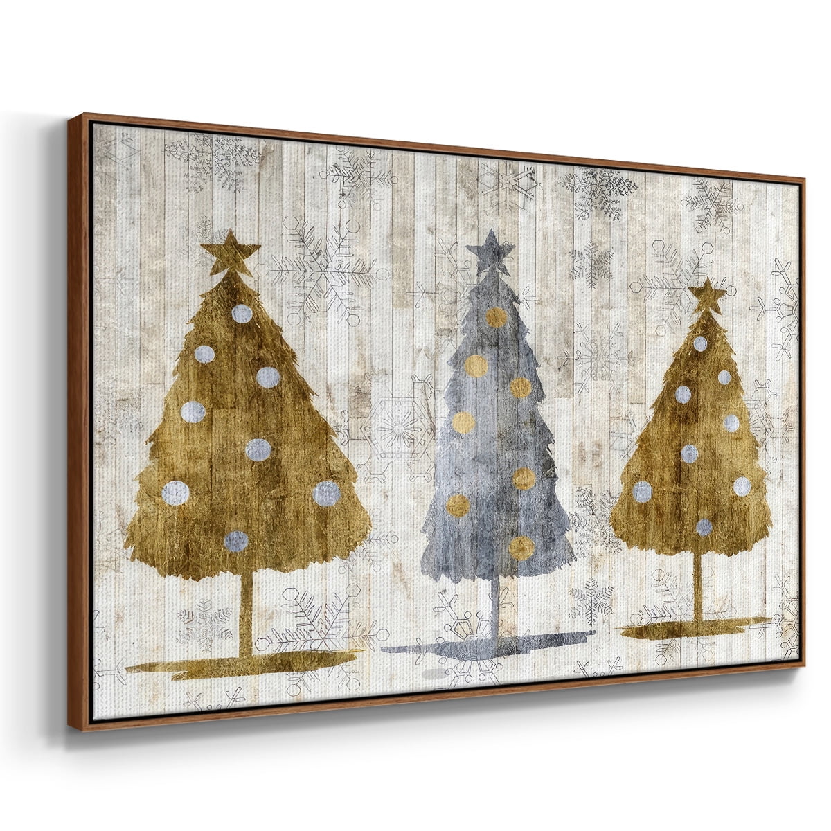 Sophisticated Christmas Collection A - Framed Gallery Wrapped Holiday Canvas - 17 x 25 - Rosewood Frame