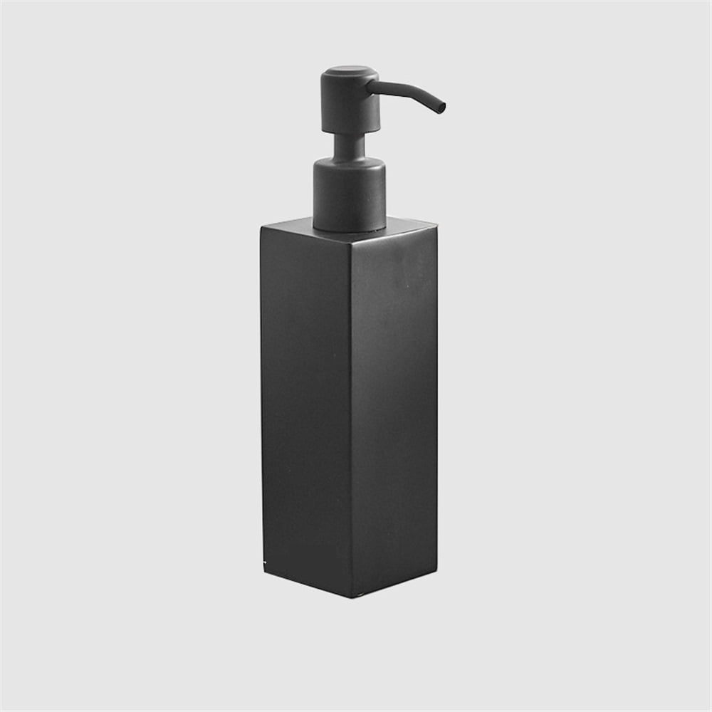 Stainless Steel Cubic Soap Dispenser Bathroom Squeeze Single Lotion Bottle Square Black/Silver