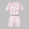 thumbnail image 4 of Bovxnpu Womens Pajamas Set 2 Piece Loungewear Set Short Sleeve Shorts Pajama Set Soft Comfortable Loungewear, 4 of 5