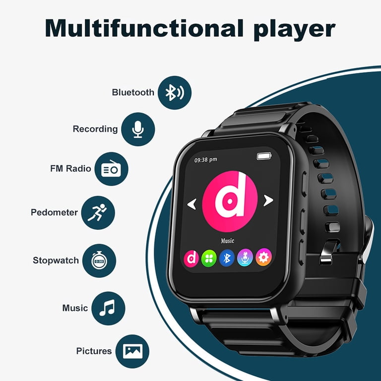 WISTA 32GB MP3 Player Watch - Bluetooth 5.0, Full Touchscreen