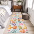thumbnail image 4 of 2'x6' Rug Runners for Hallways Kitchen, Easter Eggs Non Slip Entryway Beside Floor Carpet Runner, Colorful Eggs Spring Flowers Leaves Rustic Blue Laundry Room Bedroom Throw Rugs Mat for Family Pet, 4 of 8