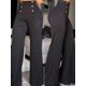 thumbnail image 4 of Pantalones elegantes de oficina de pierna ancha, de moda, informales, con parche de malla transparente entrecruzado, de cintura alta, acampanados para mujer, ropa de calle Y2k 2024, 4 of 4