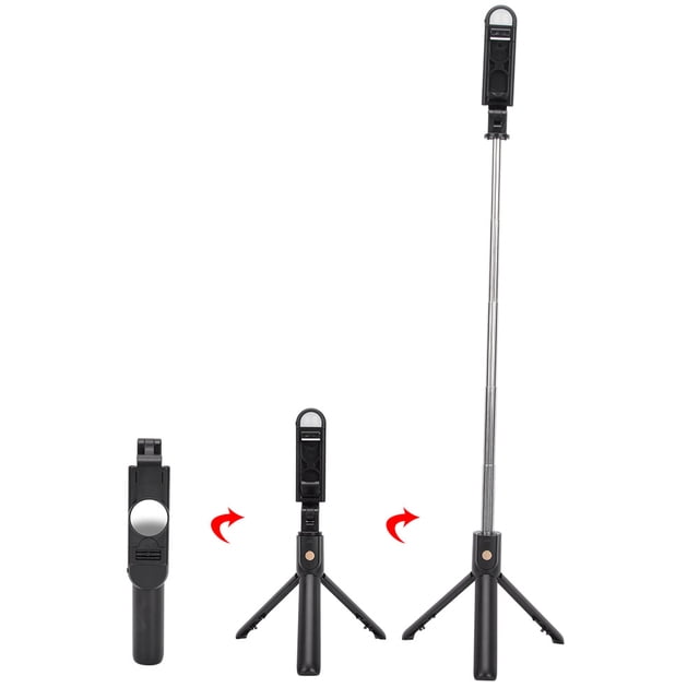 Palo para selfies con Bluetooth, K10-S, color negro, con control remoto por Bluetooth, palo para selfies para teléfono, confiable y duradero