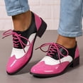 thumbnail image 2 of Mepaouo Lace up Wingtips Oxford Shoes for Women Round Toe Vintage Cutout Saddle Slip on Dressy Loafers, 2 of 6