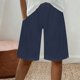 thumbnail image 2 of Pantalones Cortos Casuales de Color Sólido Capri, Mezcla Cómoda de Poliéster para el Hogar Y el Uso Diario, 2 of 9