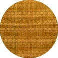 thumbnail image 1 of Ahgly Company Machine Washable Indoor Round Abstract Yellow Modern Area Rugs, 8' Round, 1 of 4