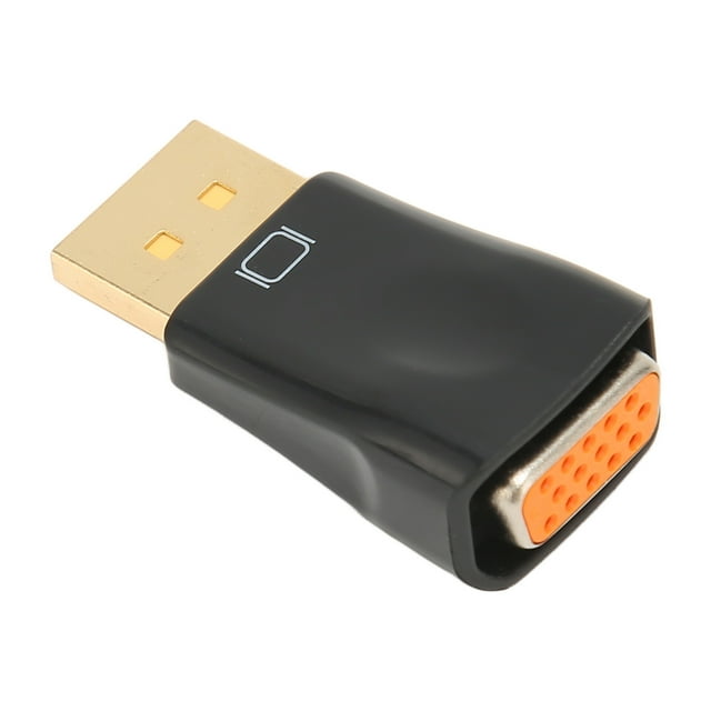 DisplayPort To VGA Adapter, Gold Plated DP Connector Black Mirror Mode Male To Female DP To VGA Connector Adapter 1920x1080 60Hz For Projector