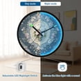 thumbnail image 5 of Indoor 12' Voice-Activated Luminous Decoration Wall Clock With LED Night Light Dark Blue & Green Floral, 5 of 8